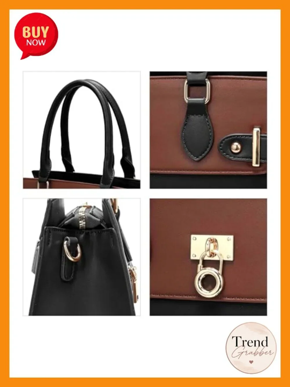 Large Satchel Purse Vegan Leather Work Tote with Wristlet
